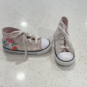 Kids Floral High-Top Sneakers